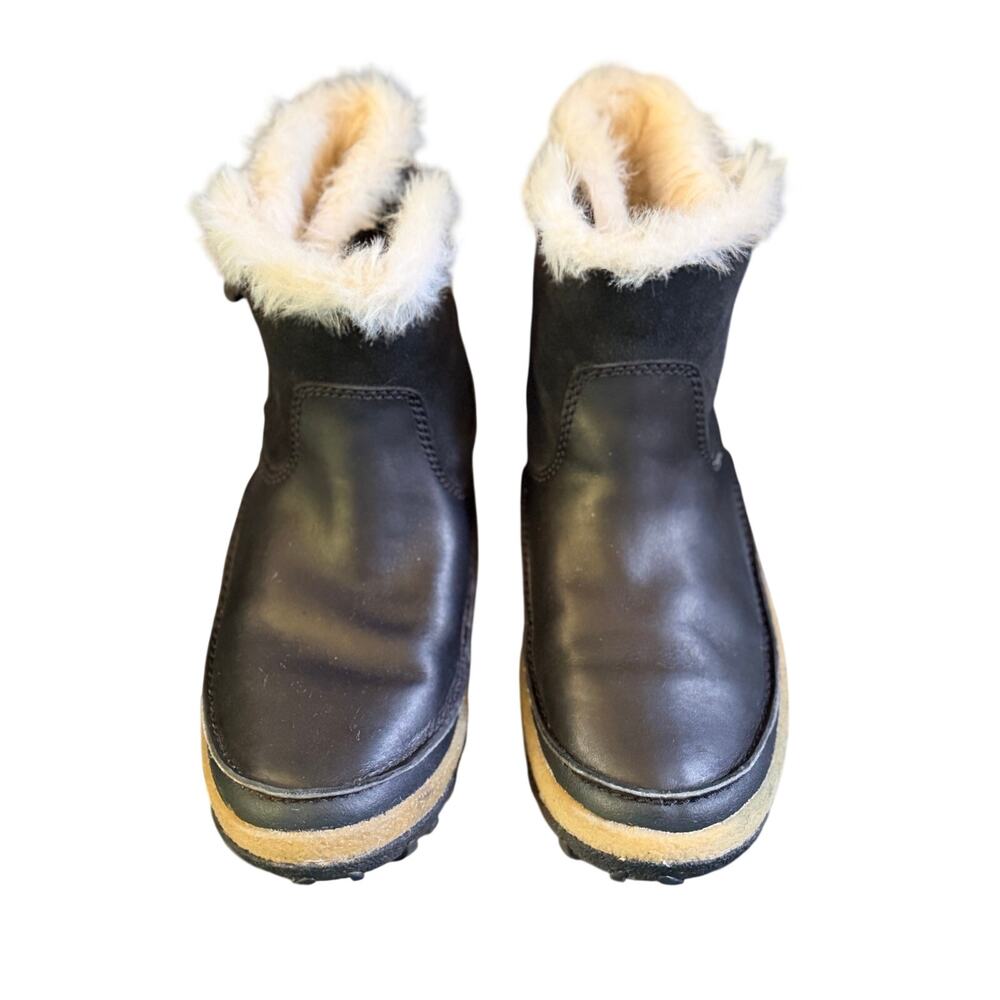 Merrell Women’s Black Waterproof Leather Faux Fur Winter Boots Comfort Shoes